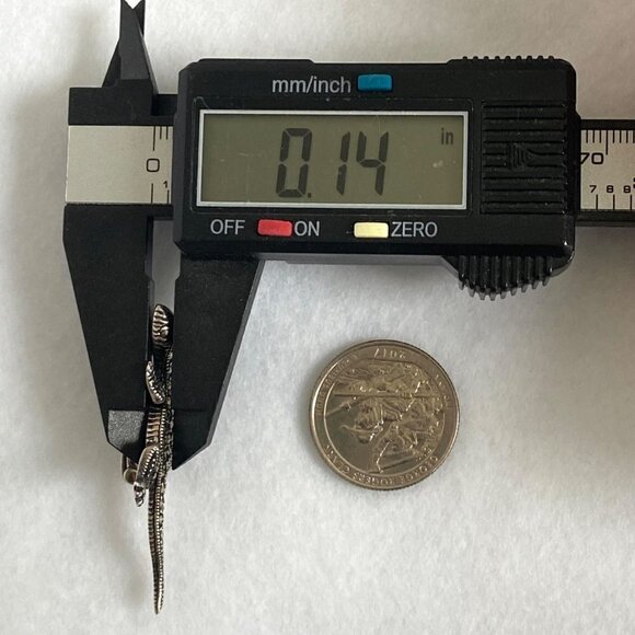 Sterling Silver 925 A Marcasite Lizard Animal Figural Brooch Pin - Picture 14 of 14